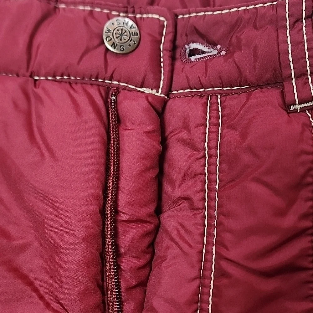 Vintage 1970's Montgomery Ward Snow Jeans Red Insulated Snow Pants Size 14 Kids